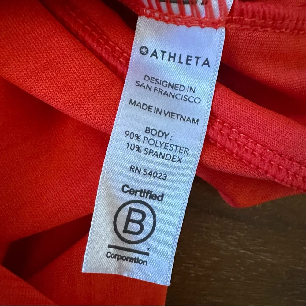 Athleta Baja UPF Hooded Jacket Bright‎ red orange Size Small 755726 Beach Travel